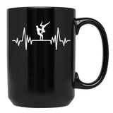 Acroyoga Heartbeat Acro Funny Acroyoga Yoga Black Coffee Mug, Gift Coffee Mug