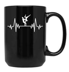 Acroyoga Heartbeat Acro Funny Acroyoga Yoga Black Coffee Mug, Gift Coffee Mug