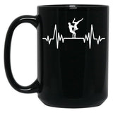 Acroyoga Heartbeat Acro Funny Acroyoga Yoga Black Coffee Mug, Gift Coffee Mug