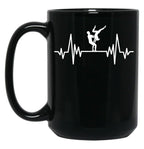 Acroyoga Heartbeat Acro Funny Acroyoga Yoga Black Coffee Mug, Gift Coffee Mug