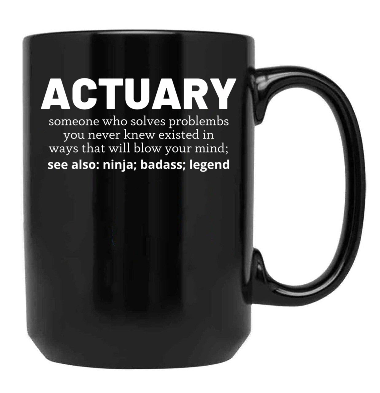 Actuary Black Coffee Mug, Gift Coffee Mug