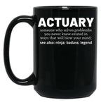 Actuary Black Coffee Mug, Gift Coffee Mug