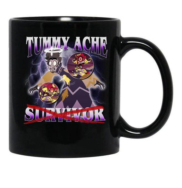 Adam Hazbin Hotel - Tummy Ache Survivor Black Coffee Mug, Gift Coffee Mug - Black
