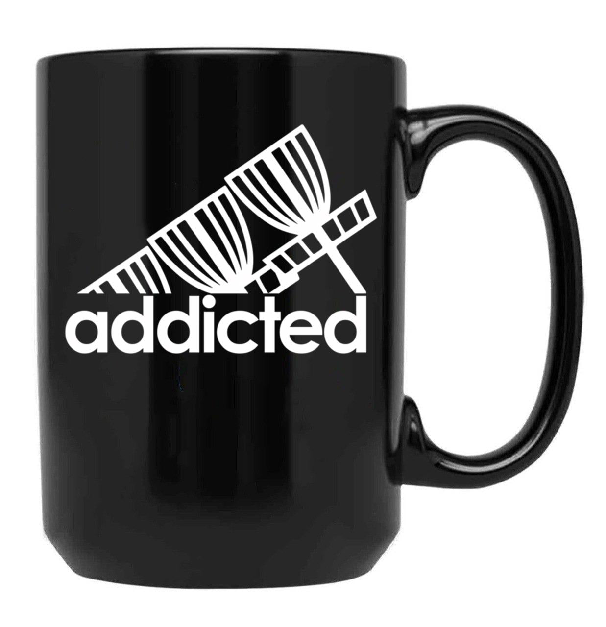 Addicted Baskets - Funny Disc Golf Black Coffee Mug, Gift Coffee Mug