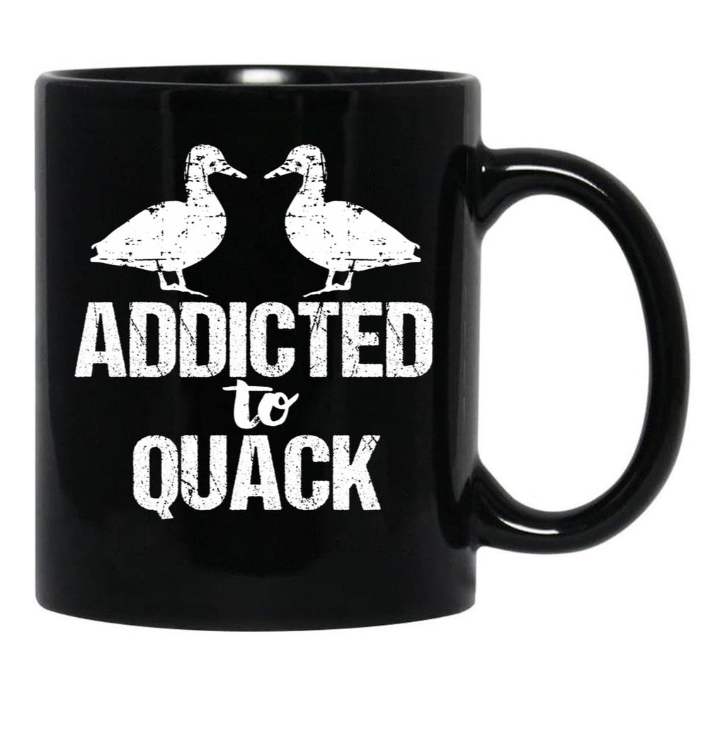 Addicted To Quack Funny Duck Lovers Black Coffee Mug, Gift Coffee Mug - Black