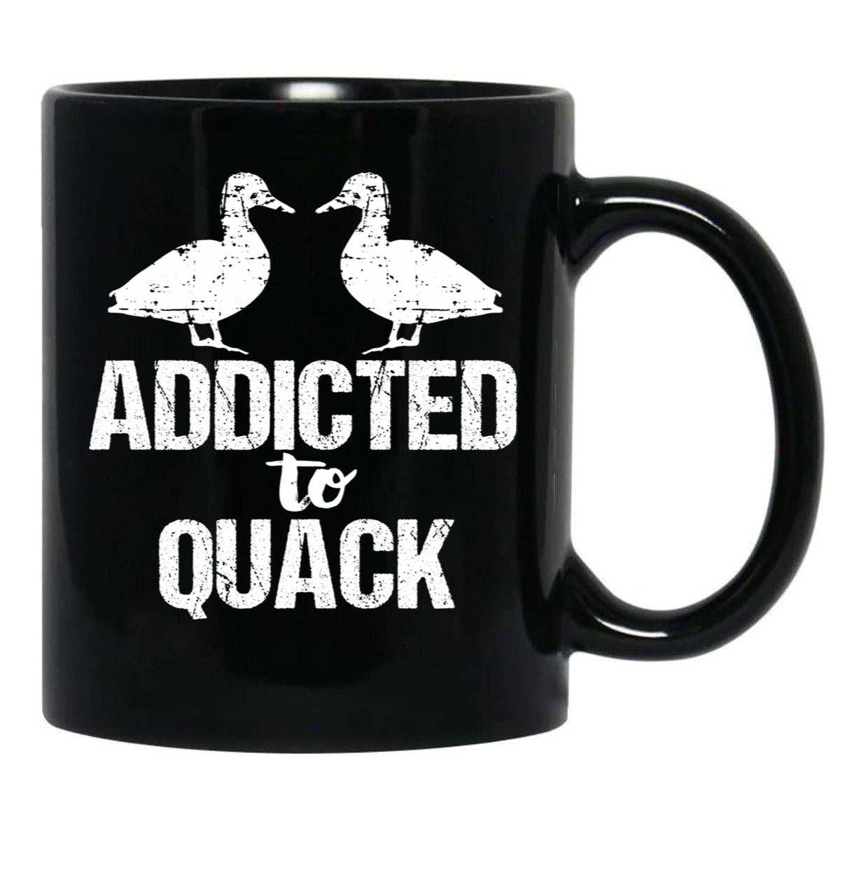 Addicted To Quack Funny Duck Lovers Black Coffee Mug, Gift Coffee Mug - Black
