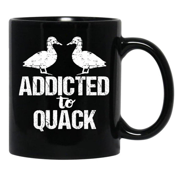 Addicted To Quack Funny Duck Lovers Black Coffee Mug, Gift Coffee Mug - Black