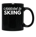Addicted To Skiing Black Coffee Mug, Gift Coffee Mug - Black