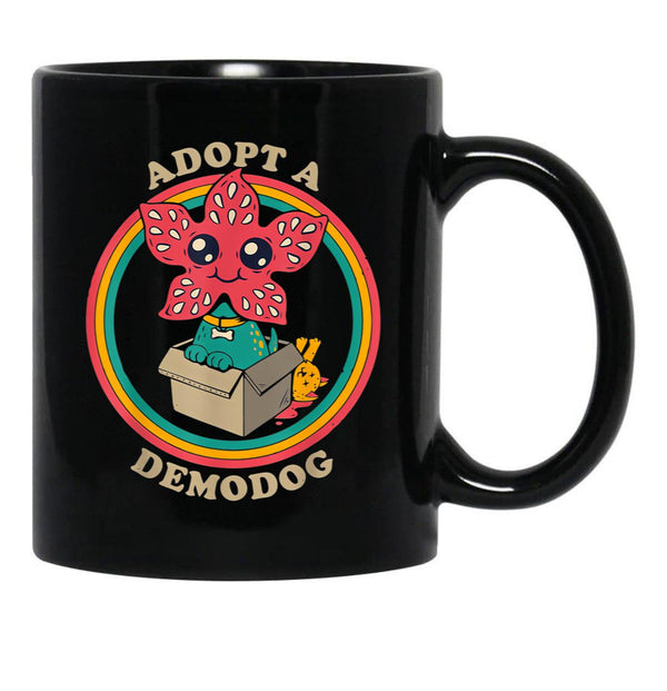 Adopt A Demodog Black Coffee Mug, Gift Coffee Mug - Black