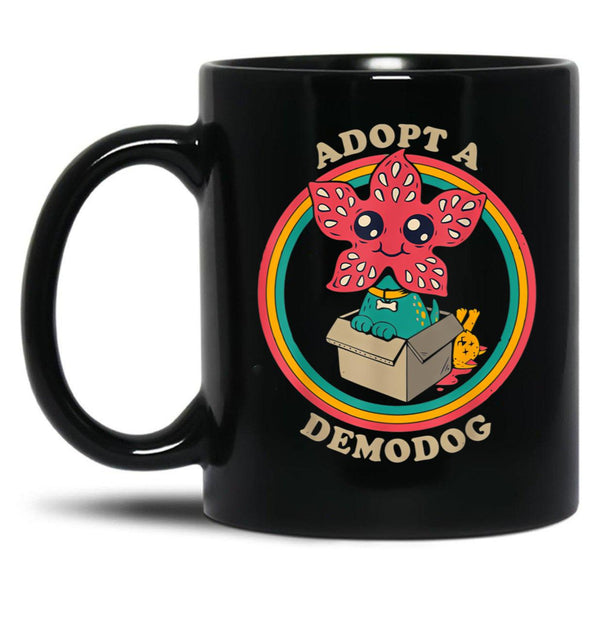 Adopt A Demodog Black Coffee Mug, Gift Coffee Mug - Black