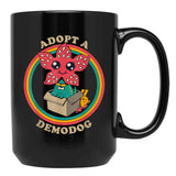 Adopt A Demodog Black Coffee Mug, Gift Coffee Mug