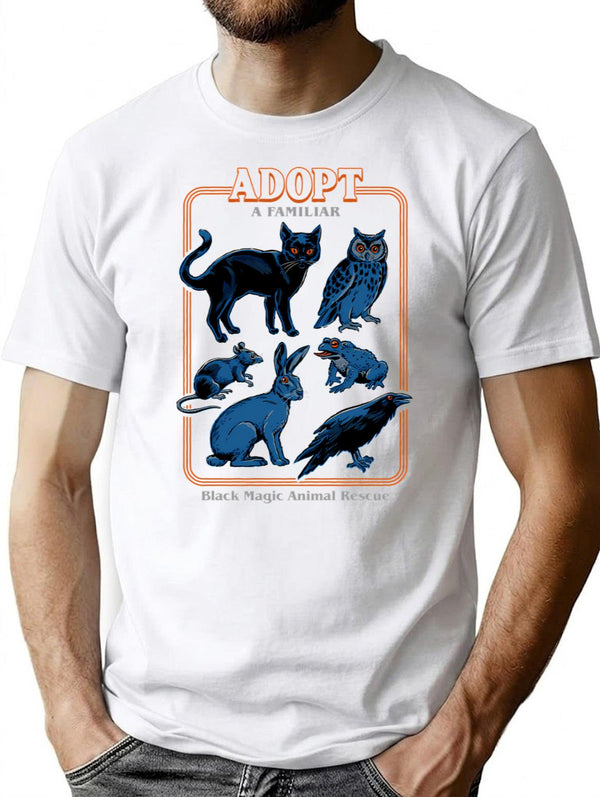 Adopt A Familiar T-Shirt for Men & Women, T-Shirts Graphic Tee - White