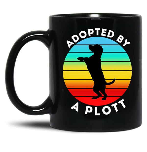 Adopted By A Plott Black Coffee Mug, Gift Coffee Mug - Black