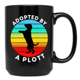 Adopted By A Plott Black Coffee Mug, Gift Coffee Mug