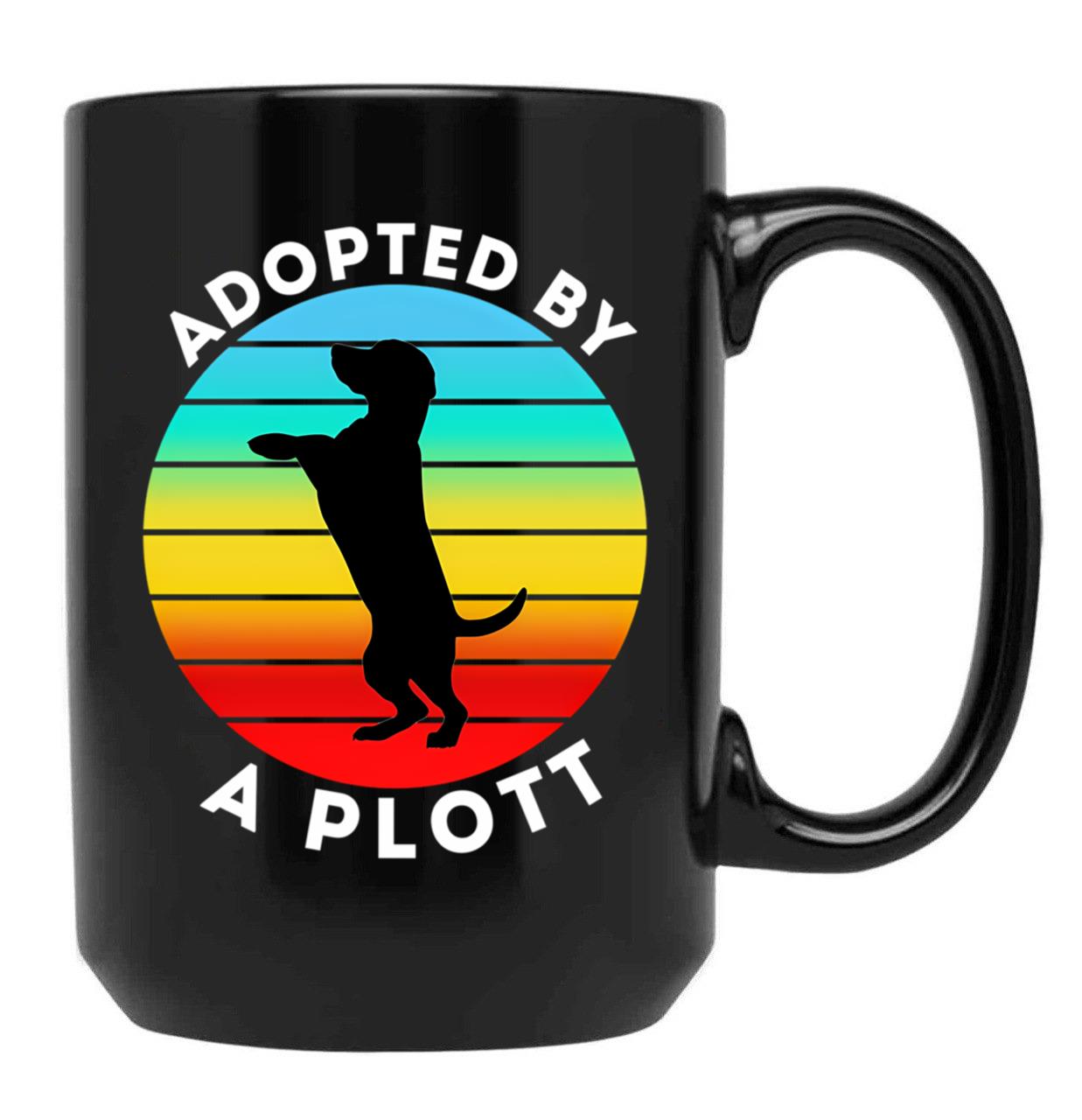 Adopted By A Plott Black Coffee Mug, Gift Coffee Mug