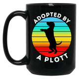 Adopted By A Plott Black Coffee Mug, Gift Coffee Mug