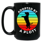 Adopted By A Plott Black Coffee Mug, Gift Coffee Mug
