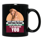 Adorable Hungarian Vizsla Dog Funny Saying Black Coffee Mug, Gift Coffee Mug - Black