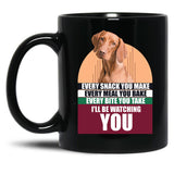 Adorable Hungarian Vizsla Dog Funny Saying Black Coffee Mug, Gift Coffee Mug - Black