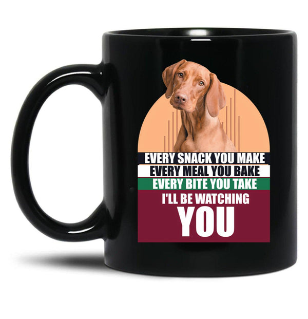 Adorable Hungarian Vizsla Dog Funny Saying Black Coffee Mug, Gift Coffee Mug - Black