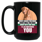 Adorable Hungarian Vizsla Dog Funny Saying Black Coffee Mug, Gift Coffee Mug