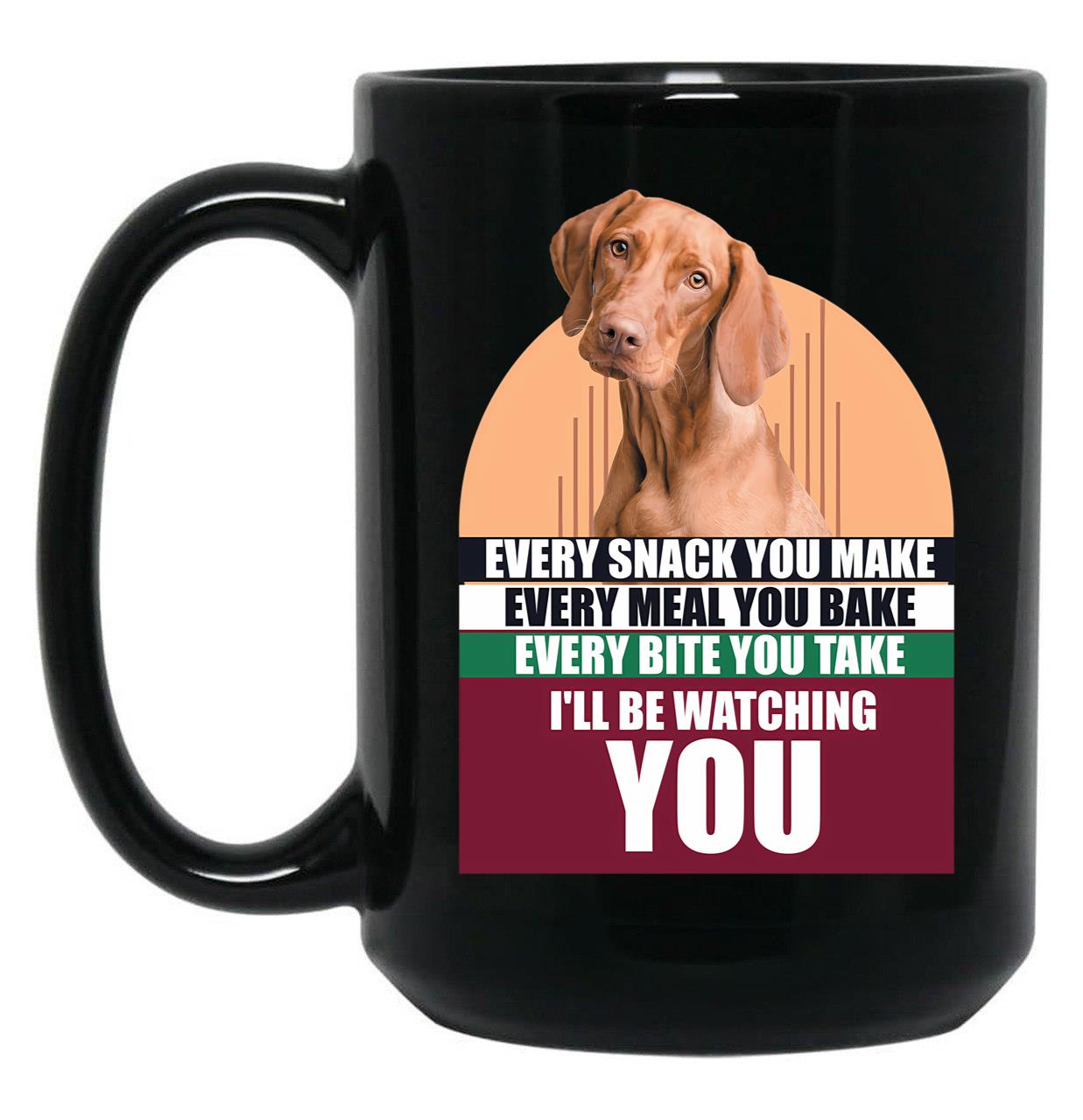Adorable Hungarian Vizsla Dog Funny Saying Black Coffee Mug, Gift Coffee Mug