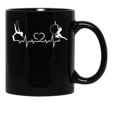Aerial Hoop And Aerial Silks Heartbeat Aerial Silks Circus Funny Lyra Black Coffee Mug, Gift Coffee Mug - Black