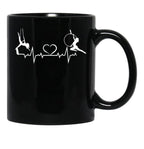 Aerial Hoop And Aerial Silks Heartbeat Aerial Silks Circus Funny Lyra Black Coffee Mug, Gift Coffee Mug - Black