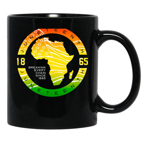 Africa Black History Juneteenth June 19 Vintage Black Coffee Mug - Black