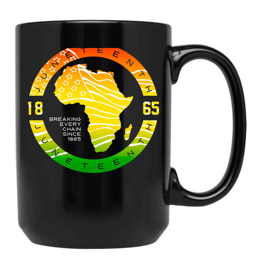 Africa Black History Juneteenth June 19 Vintage Black Coffee Mug - Black