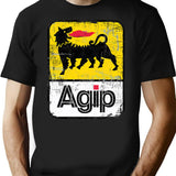 Agip Lubricants Logo 1968 1998 Distressed Version T-Shirt for Men & Women, T-Shirts Graphic Tee - Black
