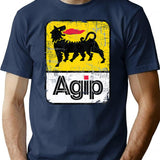 Agip Lubricants Logo 1968 1998 Distressed Version T-Shirt for Men & Women, T-Shirts Graphic Tee - Navy