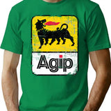 Agip Lubricants Logo 1968 1998 Distressed Version T-Shirt for Men & Women, T-Shirts Graphic Tee - Green