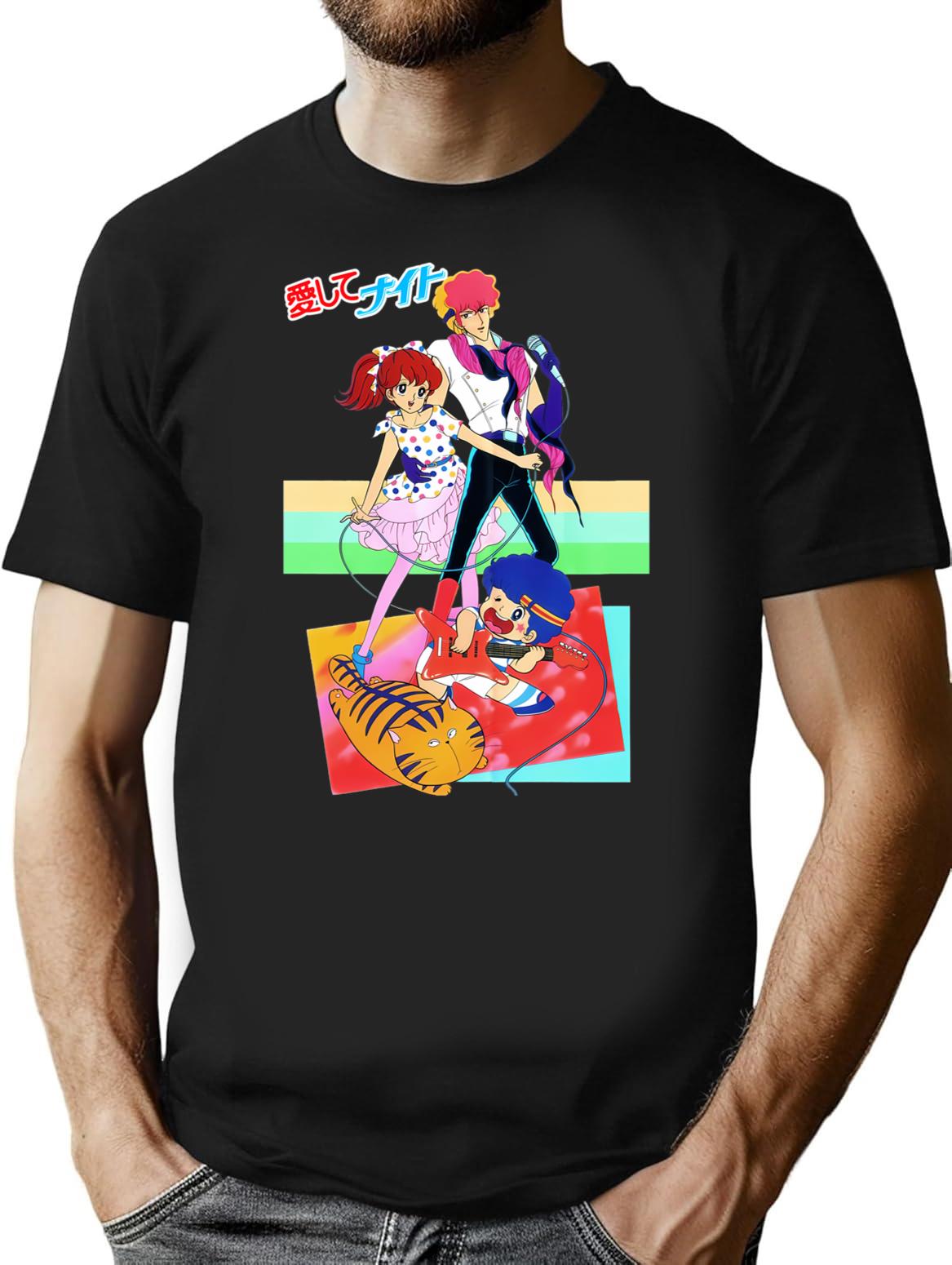 Ai Shite Night T-Shirt for Men & Women, T-Shirts Graphic Tee - Black