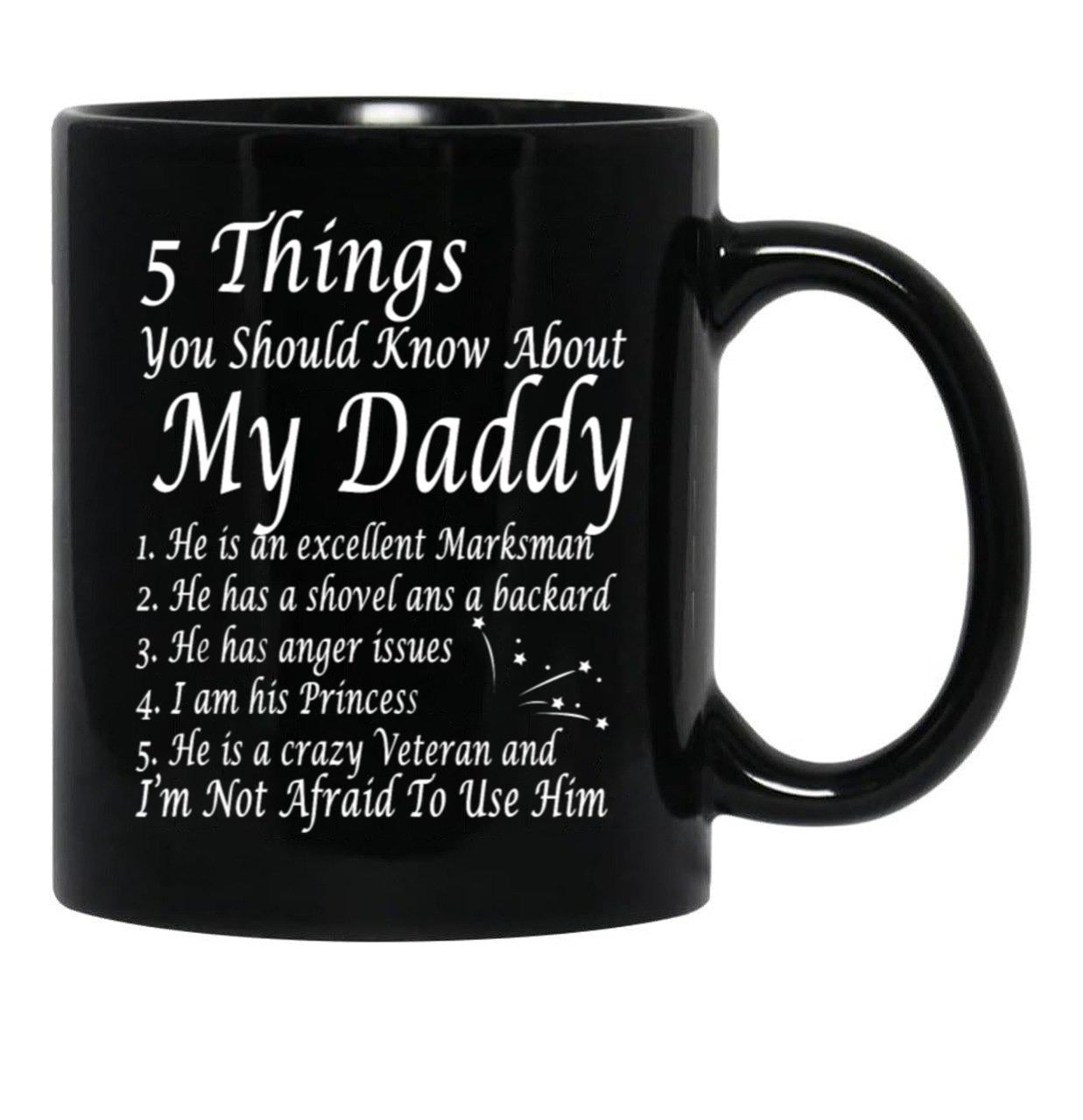 Ain T No Veteran Daddy Black Coffee Mug - Black