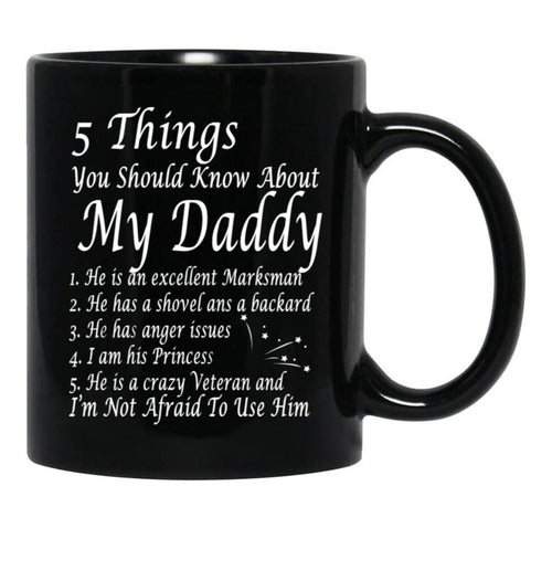 Ain T No Veteran Daddy Black Coffee Mug - Black