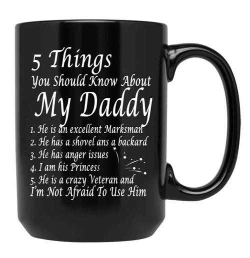 Ain T No Veteran Daddy Black Coffee Mug - Black