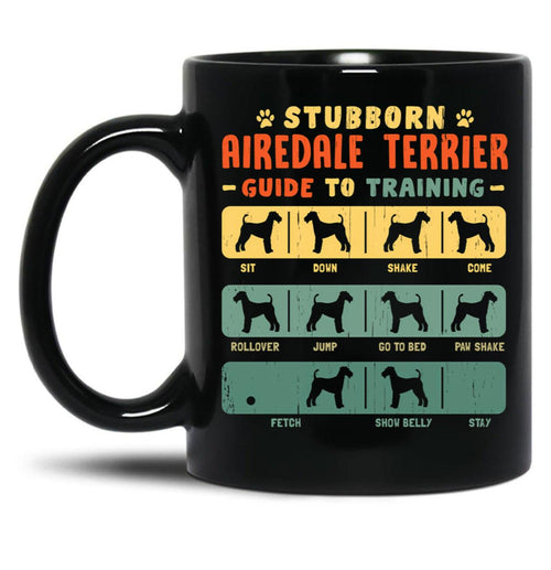 Airedale Terrier Funny Guide To Traning Black Coffee Mug, Gift Coffee Mug - Black
