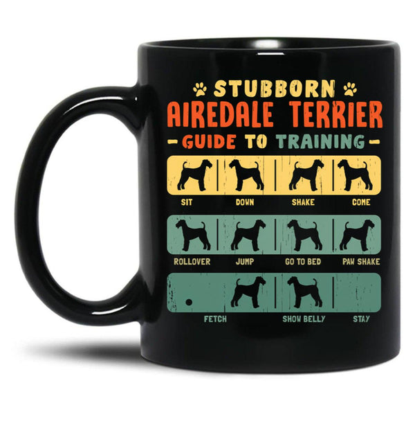 Airedale Terrier Funny Guide To Traning Black Coffee Mug, Gift Coffee Mug - Black