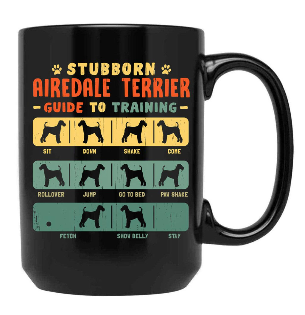 Airedale Terrier Funny Guide To Traning Black Coffee Mug, Gift Coffee Mug