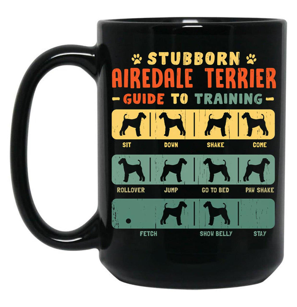 Airedale Terrier Funny Guide To Traning Black Coffee Mug, Gift Coffee Mug