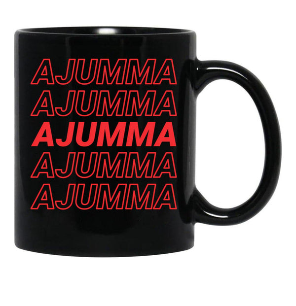 Ajumma () - Korean Married Or Old Woman Black Coffee Mug, Gift Coffee Mug - Black