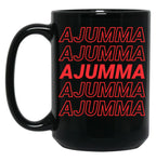 Ajumma () - Korean Married Or Old Woman Black Coffee Mug, Gift Coffee Mug