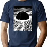 Akiras Cyberpunks City Explosion T-Shirt for Men & Women, T-Shirts Graphic Tee - Navy