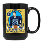 Al Bundy Football Trading Card Black Coffee Mug, Gift Coffee Mug