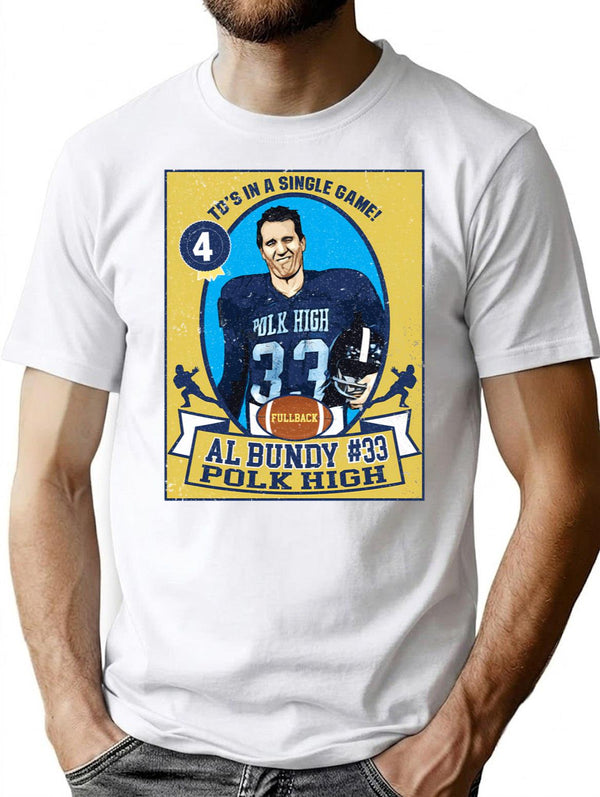 Al Bundy Football Trading Card Premium Heavyweight Cotton T-Shirt - White