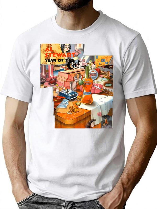 Al Stewart Year Of The Cat T-Shirt for Men & Women, T-Shirts Graphic Tee - White