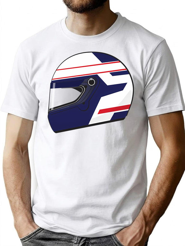 Alain Prost Helmet T-Shirt for Men & Women, T-Shirts Graphic Tee - White
