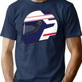 Alain Prost Helmet T-Shirt for Men & Women, T-Shirts Graphic Tee - Navy