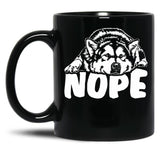 Alaskan Malamute Nope Dog Saying Black Coffee Mug, Gift Coffee Mug - Black